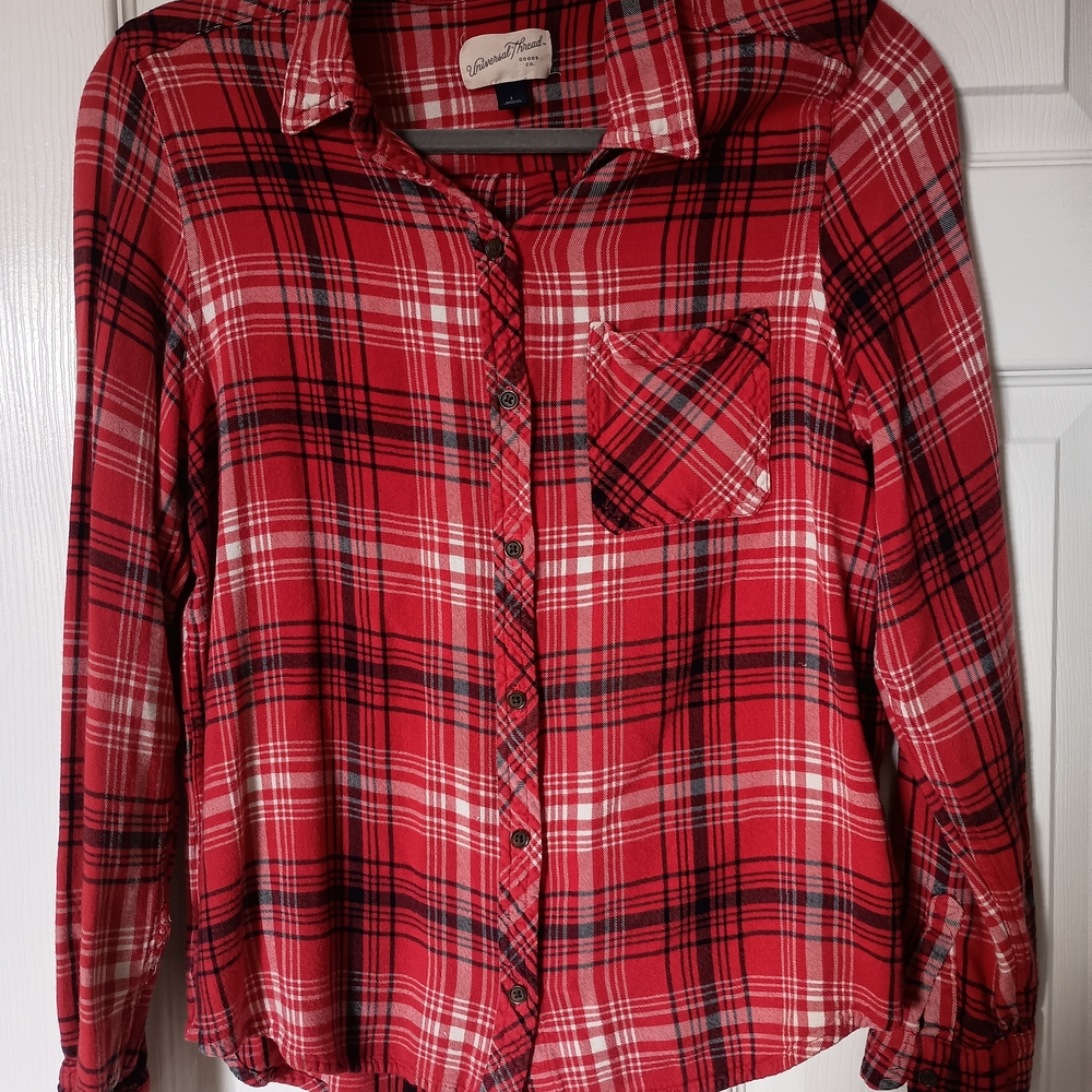 Universal Thread Red and White Plaid Shirt
